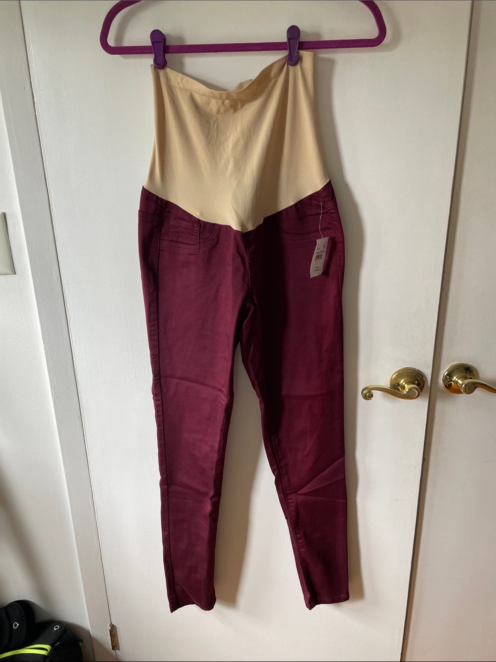 Maroon Maternity Skinny Jeans
